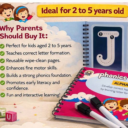 Phonics Write & Wipe Book| 100% Reusable Learning for Growing Minds