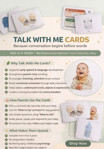 Talk With Me Cards | My First Conversation Cards | Age 0-3 years | A4 size | set of 25 cards